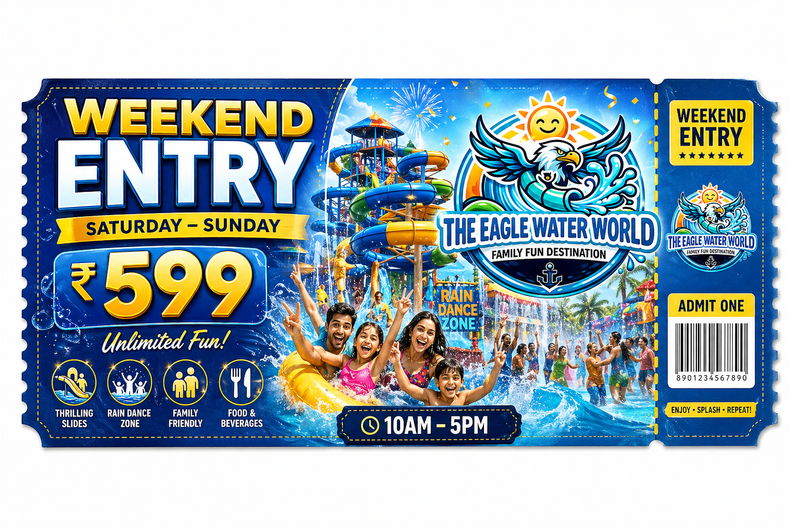 Weekend Pricing Poster - THE EAGLE WATER WORLD